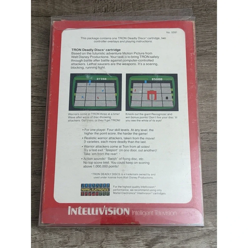 Tron Deadly Discs (Intellivision, 1982) Mattel Video Game, Vintage With Manual